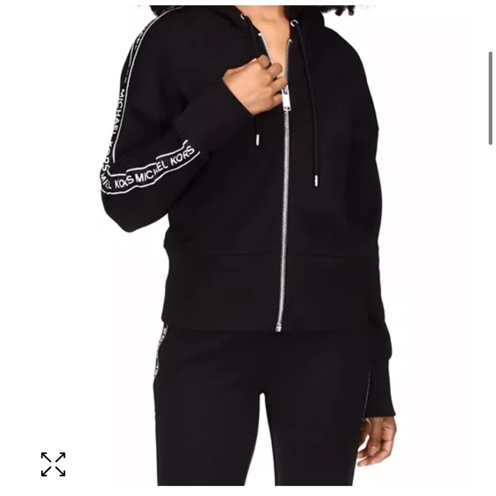 Michael Kors Black Zip-Up Sweater